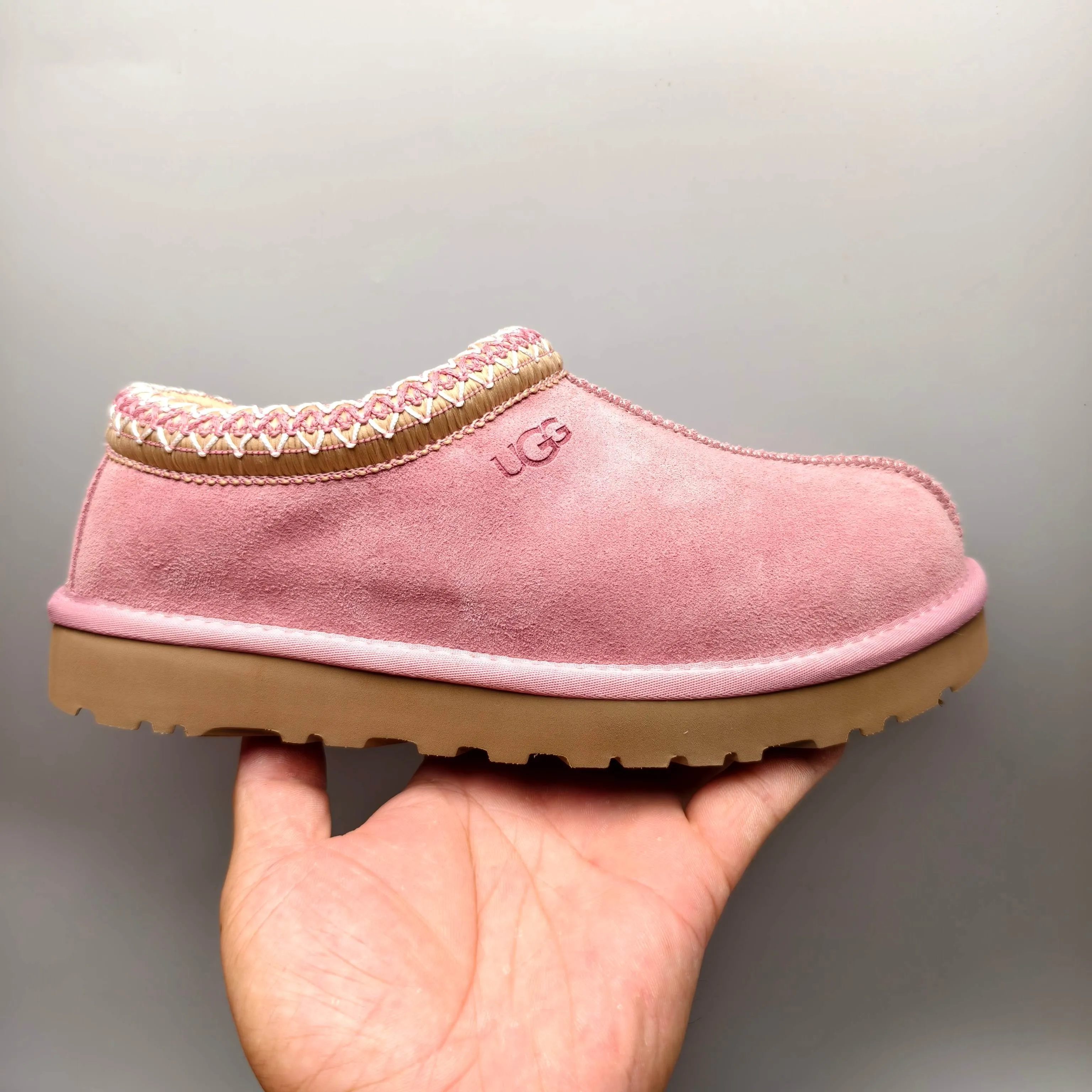 💰440 UGG sheepskin all-in-one snow boots 5955 style 4470 one-legged ethnic style home style for women Color: light oak brown pink sand color Number: 35-41